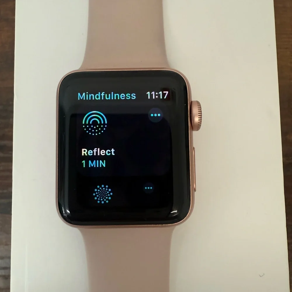 Apple Watch Series 3 with Pink and Black Bands